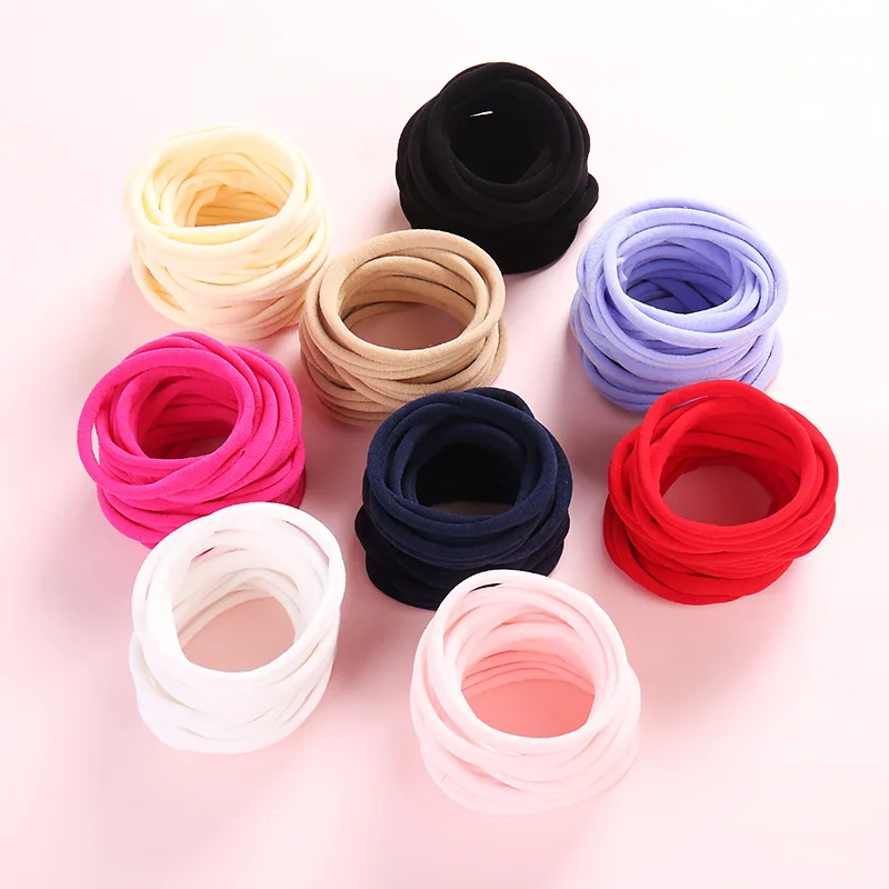 10pcs/lot Nylon Headband for Baby Girl DIY Hair Accessories Elastic Head Band Kids Children Fashion Headwear baby turban