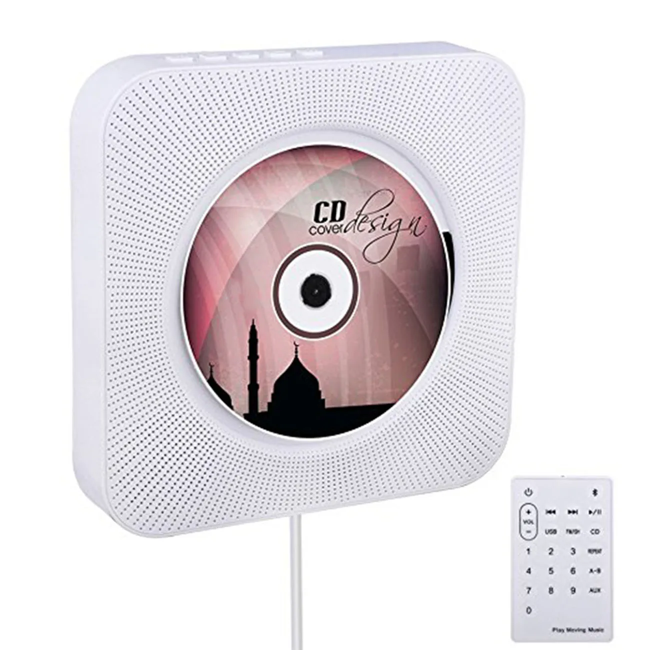

Настенный CD-плеер с объемным звуком, FM-радио, Bluetooth, USB, MP3 дисков, портативный музыкальный плеер с дистанционным управлением, стереоколонка д...