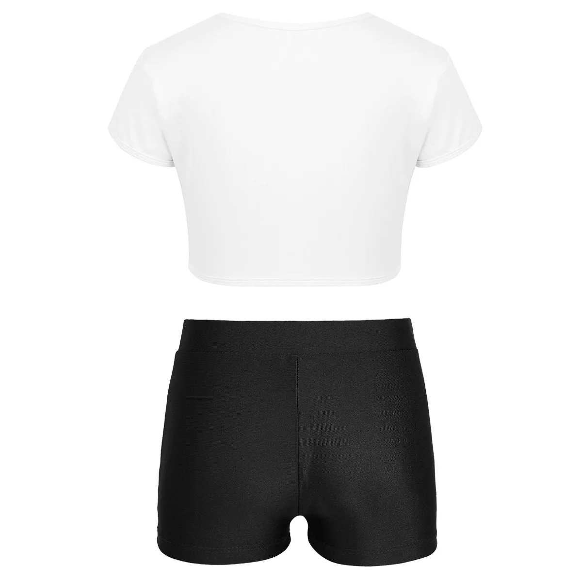 Детский костюм для девочек базовая футболка фитнеса короткий топ и шорты с V