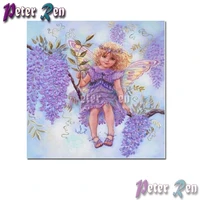 5d purple angel girl diamond painting embroidery diy square or round mosaic cross stitch rhinestone wedding birthday present