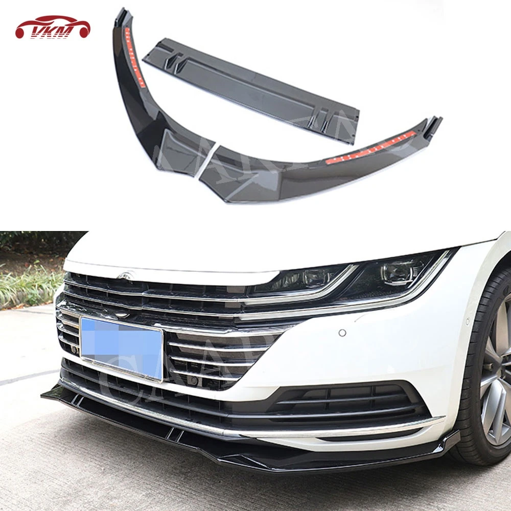 

3PCS/Set ABS Front Bumper Lip Spoiler Splitters For Volkswagen VW CC 2019 2020