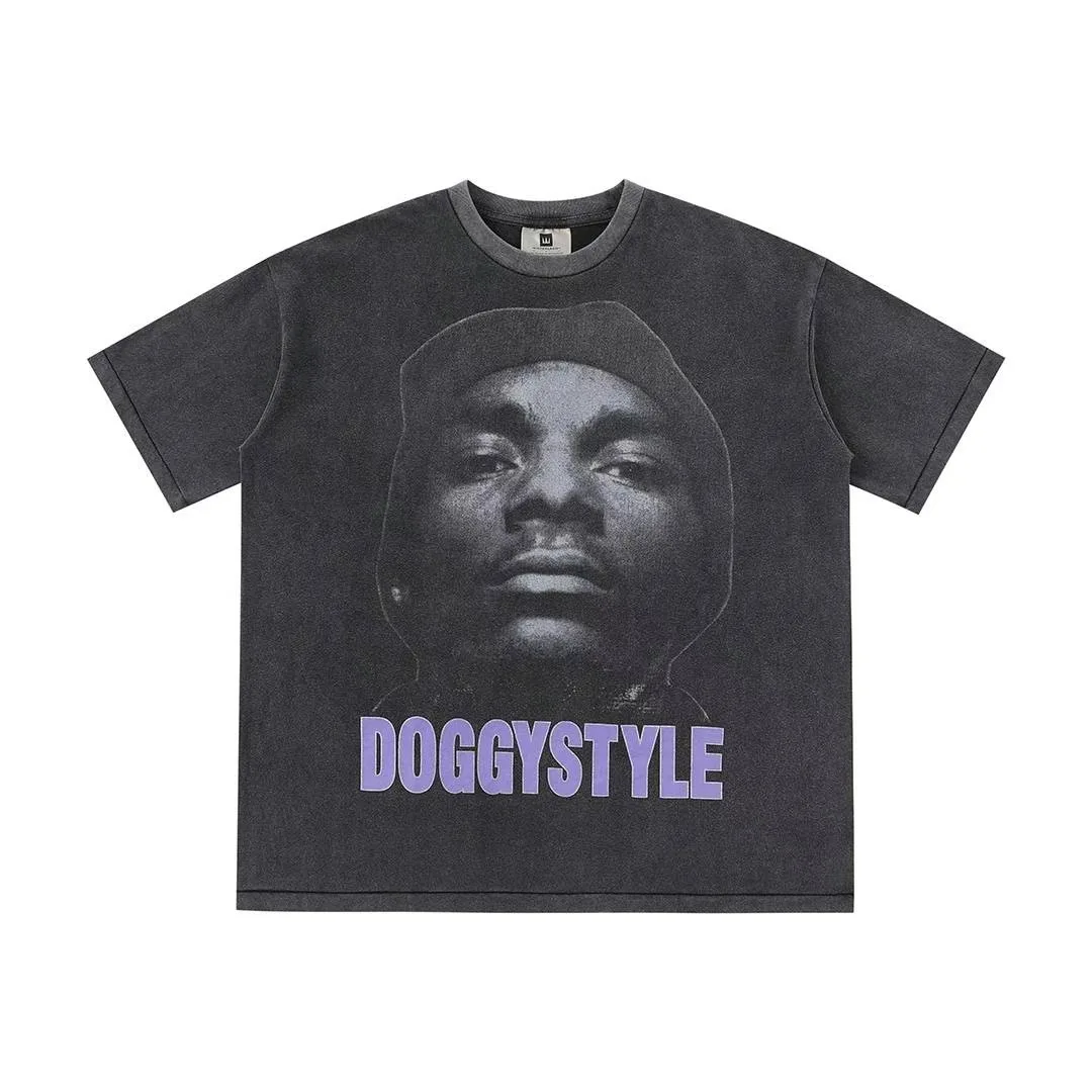 

VINTAGE Snoop Dogg Loose Tide Brand FOG High Street Hip-Hop Men and Women Short Sleeve T-Shirt