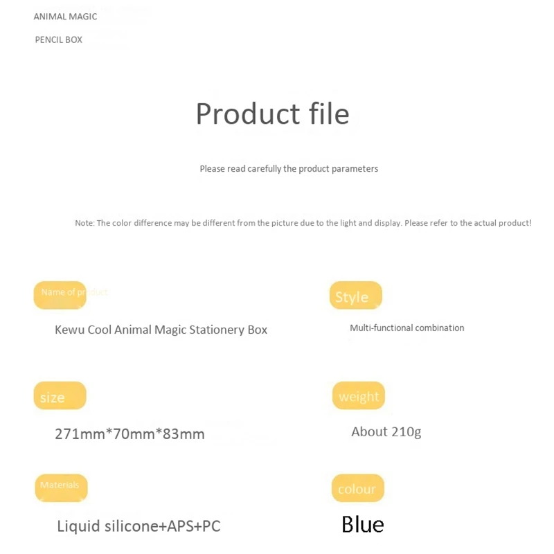 

Stationery Box Primary School Children's Creative Pencil Case with Cartoon Sharpener Cute Stationery Box