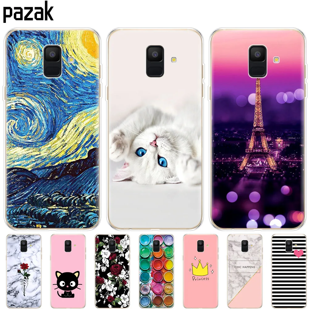 Силиконовые чехлы hone для Samsung Galaxy A6 2018 Dual SIM SM A600 A600F мягкая задняя крышка из ТПУ Plus