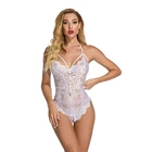 Женское Кружевное боди с открытой спиной и глубоким V-образным вырезом