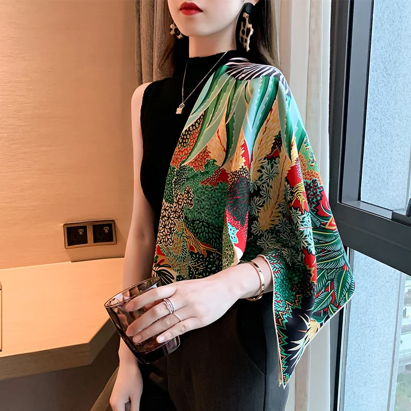 Шелковый квадратный шарф 110 см шарфы из тутового шелкопряда накидка шали чистые