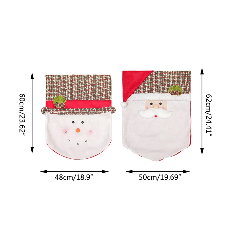 Рождественский чехол на стул с изображением Санта-Клауса снеговика обеденные