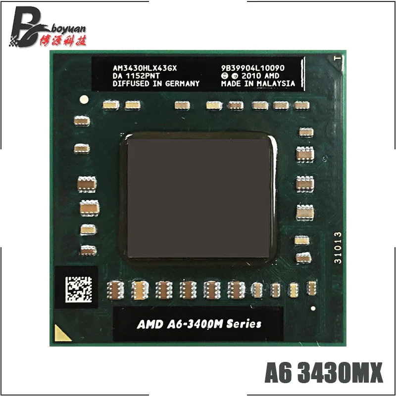 AMD A6 Series 3430MX 1 7 ГГц четырехъядерный четырехпоточный процессор AM3430HLX43GX разъем