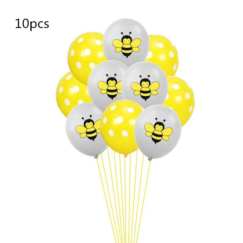 Bee 2 mix 10 шт. 12 дюймов Единорог латексные шары собака день рождения баллон гелия украшения пчела Акула панда надувные globos детские игрушки - Цвет: Bee 2 mix
