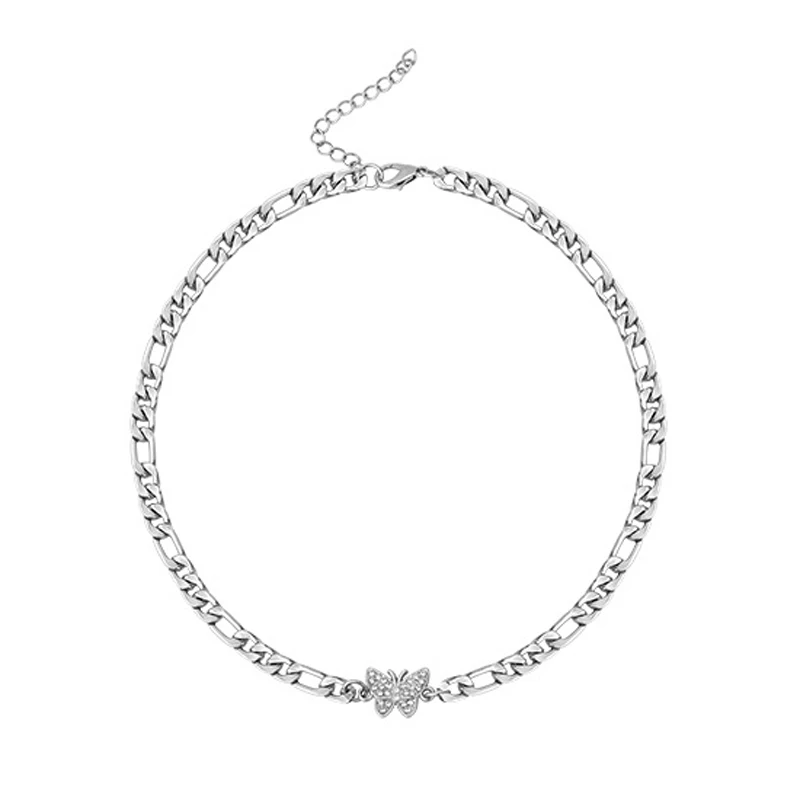 

Trendy 925 Sterling Silver Shiny Elegant Butterfly Choker Zircon Necklace Wedding Gift For Women Fine Jewelry