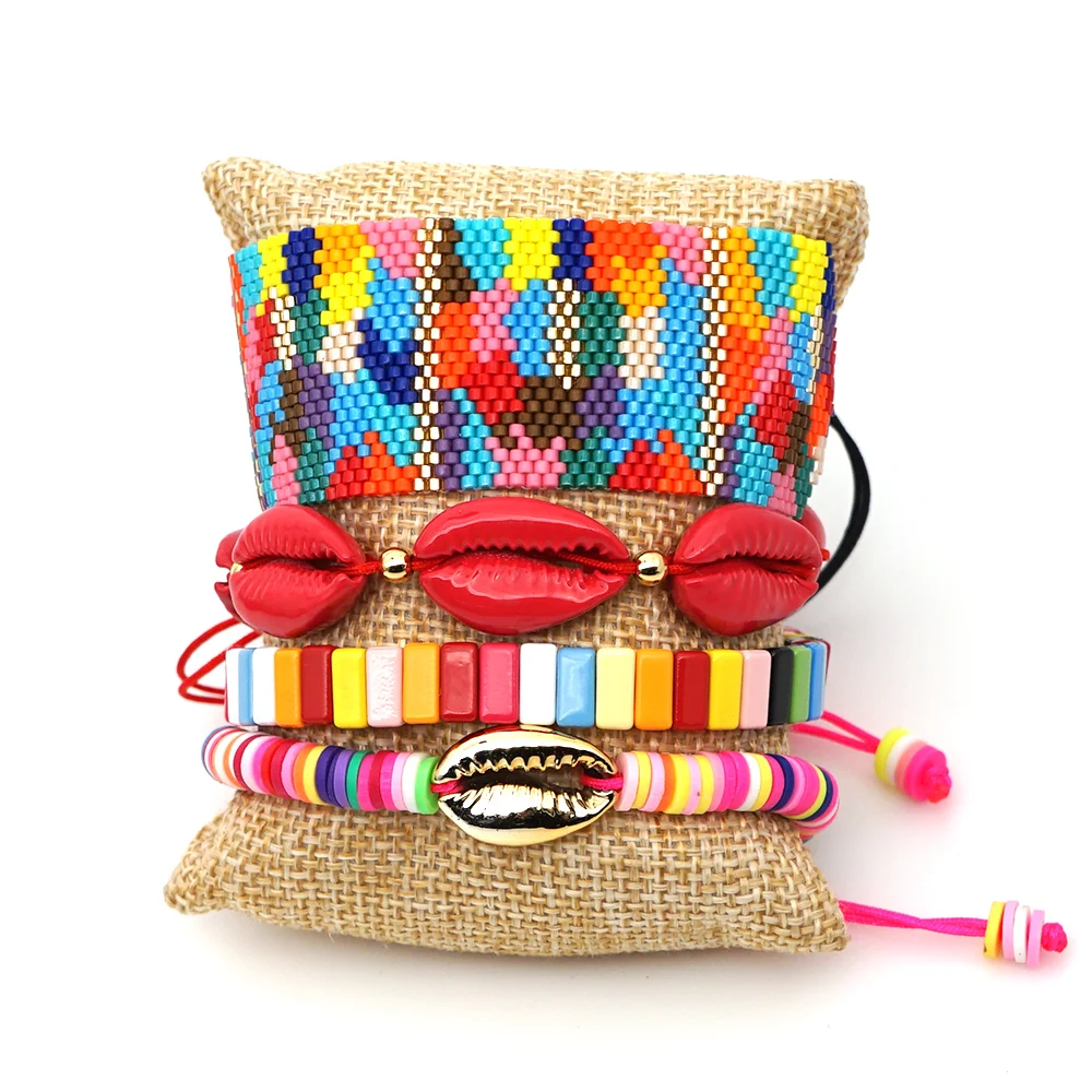 Go2boho богемный Браслет MIYUKI, радужные ювелирные изделия, Браслеты Mujer Moda, эмалированные плитки, браслеты для женщин, ручной работы, ткацкий бисер