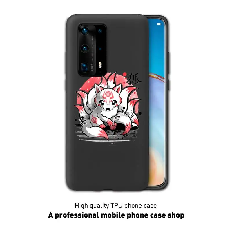 

Japanese animation nine-tailed fox Phone Case Black Cover For Huawei P10/20/30/40/20Pro/30Pro/30Lite/40Pro NOVA3/3E/3i/7SE Cases