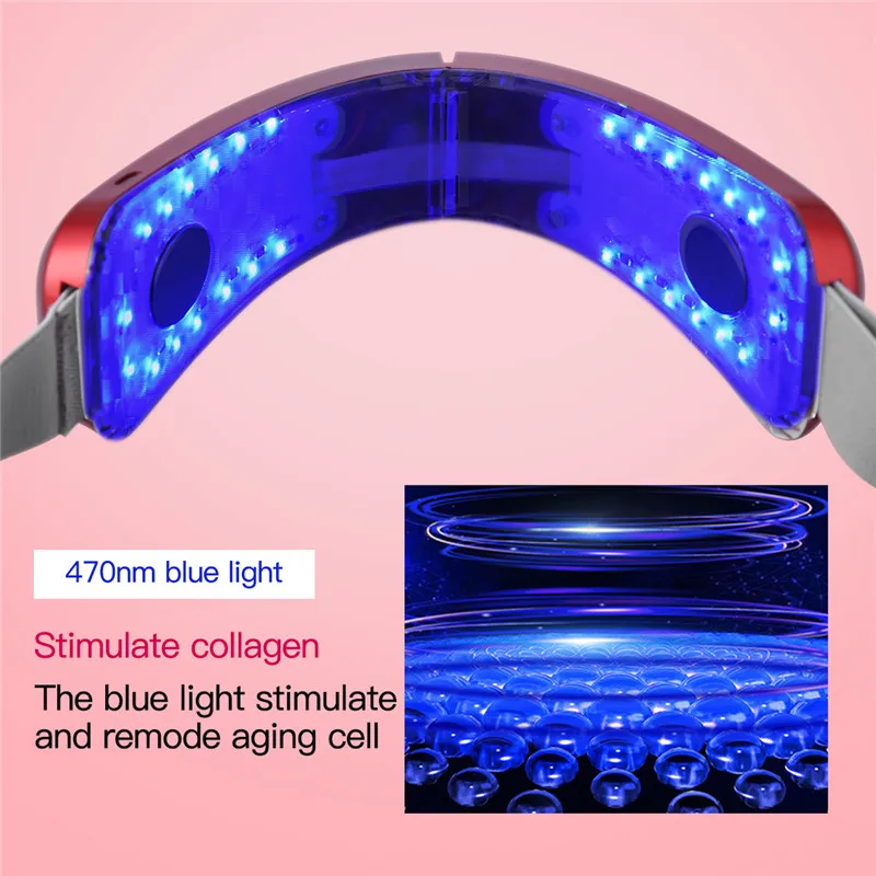 

CkeyiN Facial V-Line Chin Up Lift Belt Face Lifting Red Blue Led Photon Therapy Ems Face Slimming Vibration Massager Face Care
