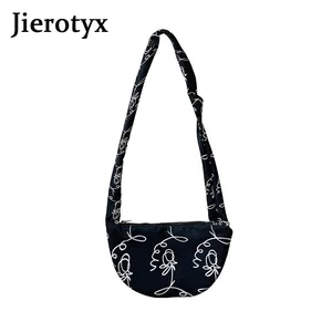 JIEROTYX New Fashion Popular Women's Crossbody Bag Line Print Casual Shoulder Bag Exquisite Minaudiere Bags Square Bag For Women