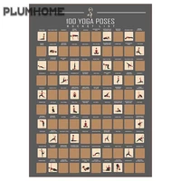 scratch off poster top 100 yoga menu poses to learn bucket list wall hanging tools