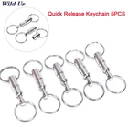 5 шт. Стальной Хромированный раздвижной Съемный брелок для ключей с защелкой