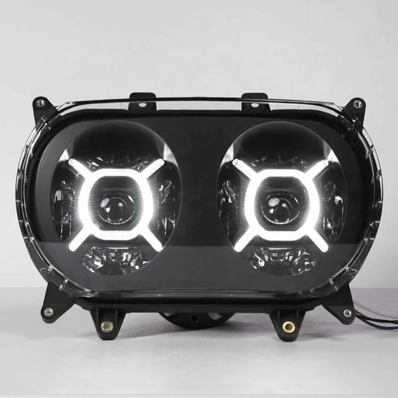 

124W LED Dual Headlamp with White DRL For 2015-2020 Road Glide Headlight Motorcycle Front Driving Lights