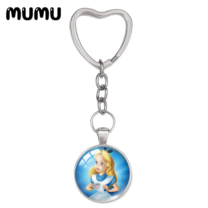 Новинка 2021 брелок Алиса в стране чудес форме сердца с изображением Чеширского