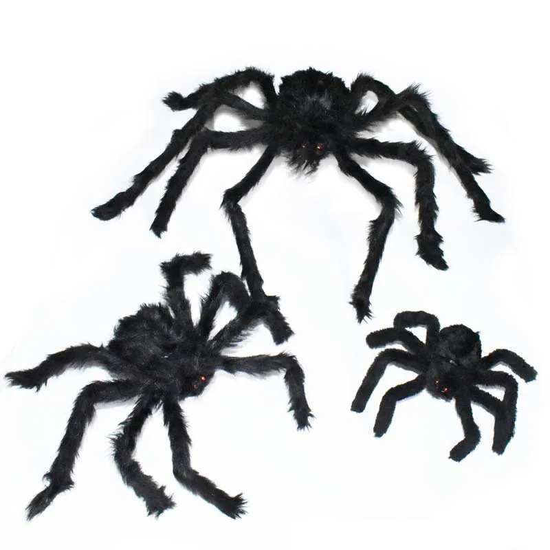 

Halloween Party Horror Black Plush Spider Decoration Props Kids Children Toys gifts Haunted House Decor