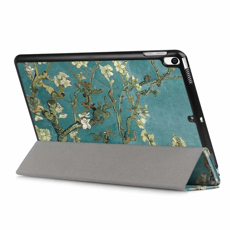 Ультра тонкий трехслойный кожаный чехол подставка с рисунком для iPad Air 3 10 5