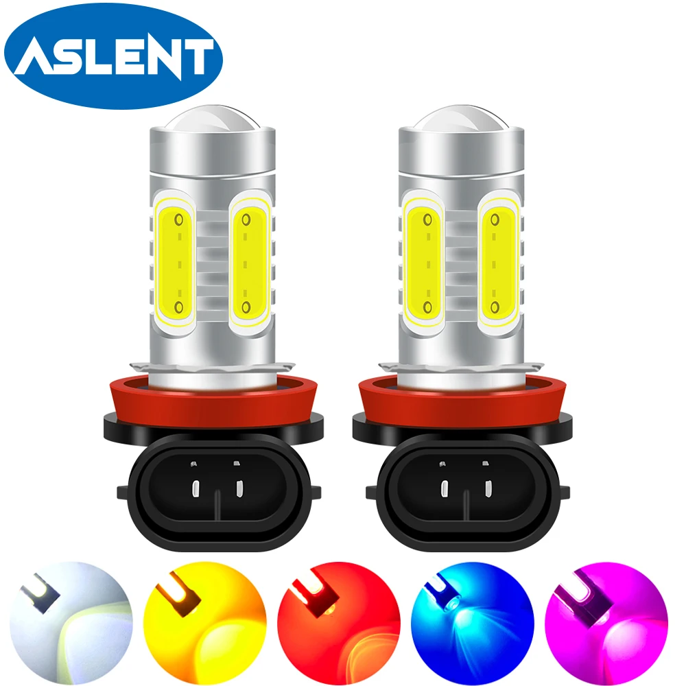 2pcs H8 H11 LED H1 H3 H7 H4 HB3 9005 HB4 9006 H16 jp PSX24W 880 881 LED Fog Light Bulb Driving Running Lamp White/ Yellow 12-24