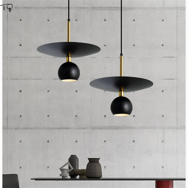 Скандинавский постмодерн черные и золотые светодиодные подвесные светильники