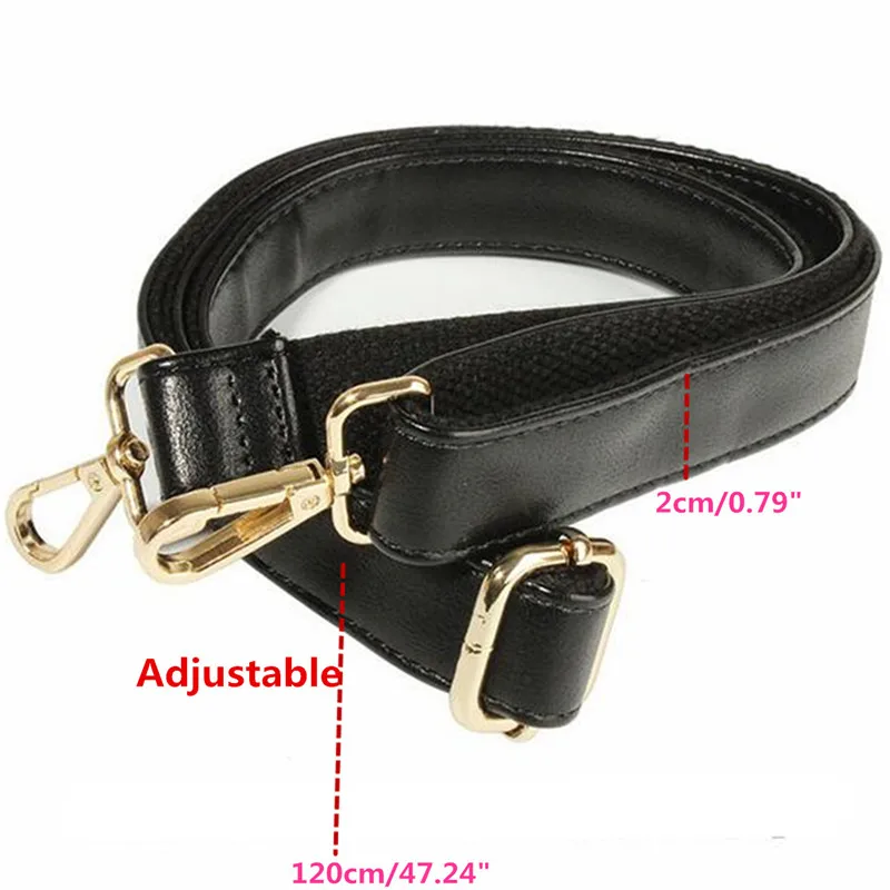 

Black Adjustable Shoulder Crossbody Bag Replacement Shoulder Strap PU Leather DIY Handmade Accessories Leather Bag Strap