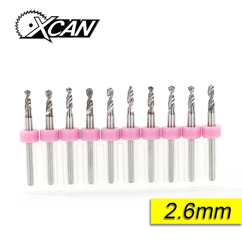 10pcs 2.6mm XCAN 10 шт. 2,1 мм до 3,0 мм PCB сверло Набор для сверления печатной платы твердосплавный станок с ЧПУ мини сверла - Цвет: 10pcs 2.6mm