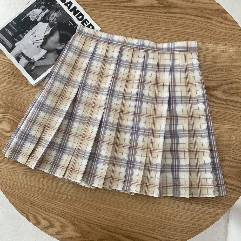 

SISHION School High Waist Women Summer Short Pleated Skirt Female Sweet Mini Plaid Skirts VD1890 Black Red Tennis Skirt Y2K