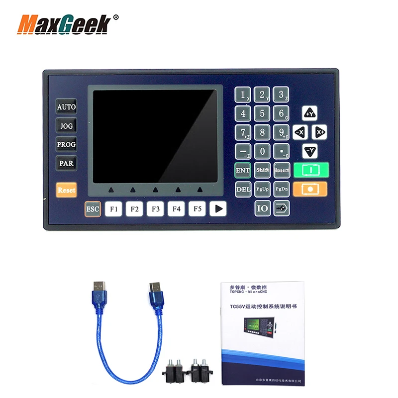 Maxgeek TC55 1/2/3/4 Axis CNC Controller Motion Controller With 3.5" Color LCD For CNC Router Servo Stepper Motor