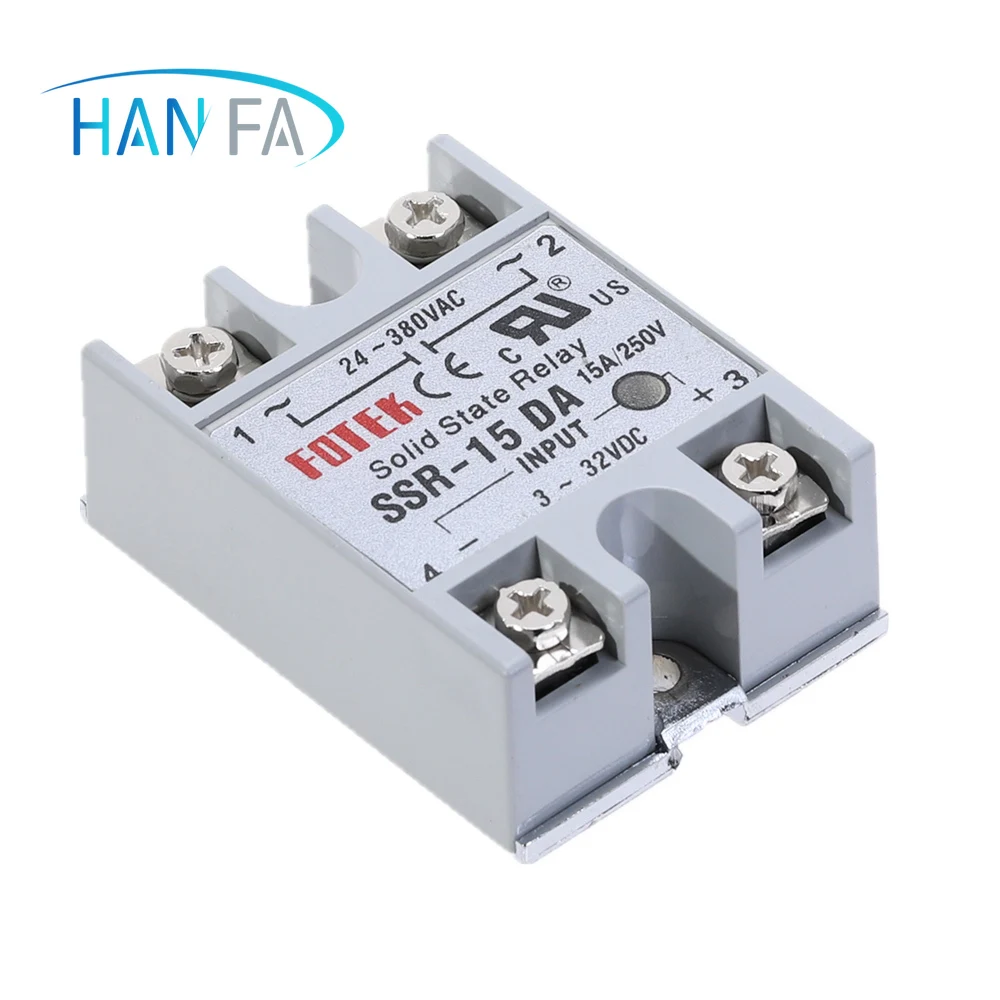 Твердотельное реле SSR 15DA 15A фактически 3 32V DC TO 24 380V AC твердотельный регулятор