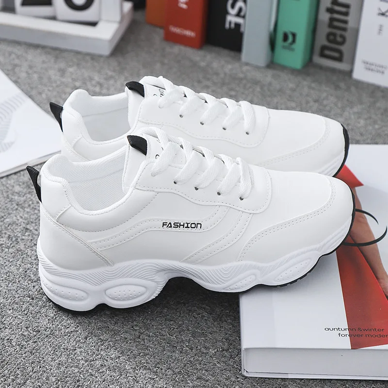 

Outdoor Women Shoes PU Leather Women Platform Sneakers Ladies Running Shoes Breathable Sports Shoes Non-slip Women Jogging Shoes