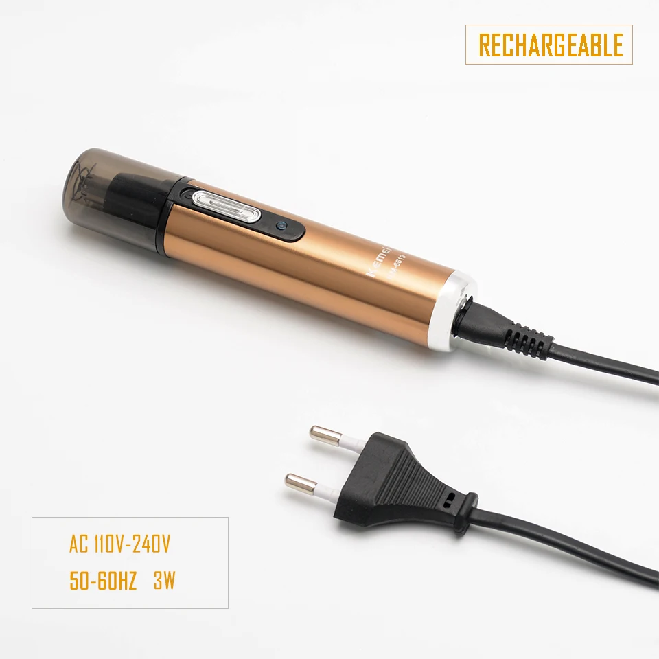 

Electric Nose Hair Trimmer Rechargeable Professional Fashion Champagne Color Nose Hair Clipper Men Women Ear Hair Trimmer Brand