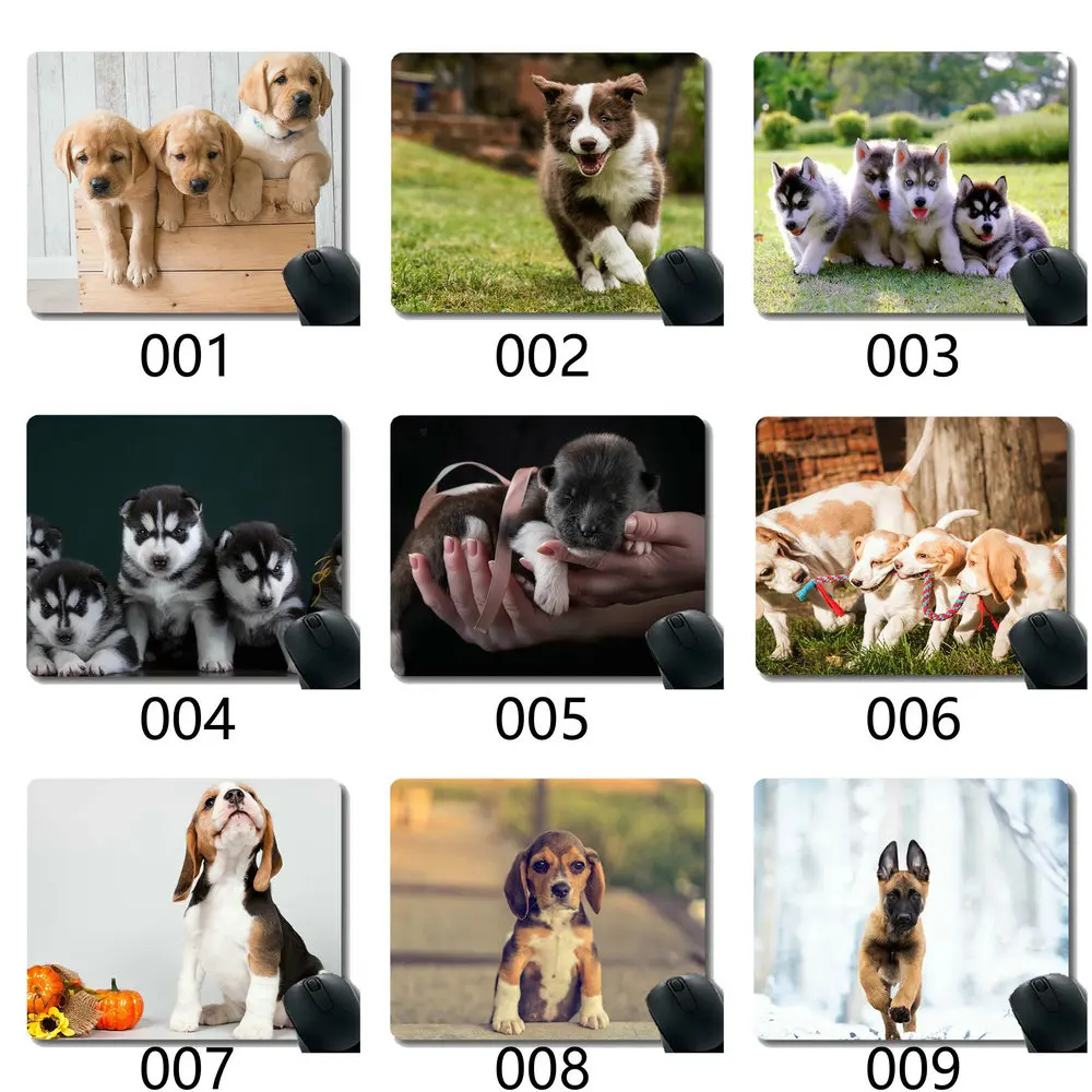 Персонализированная коврик для мыши американский Akita щенок язык Нескользящий