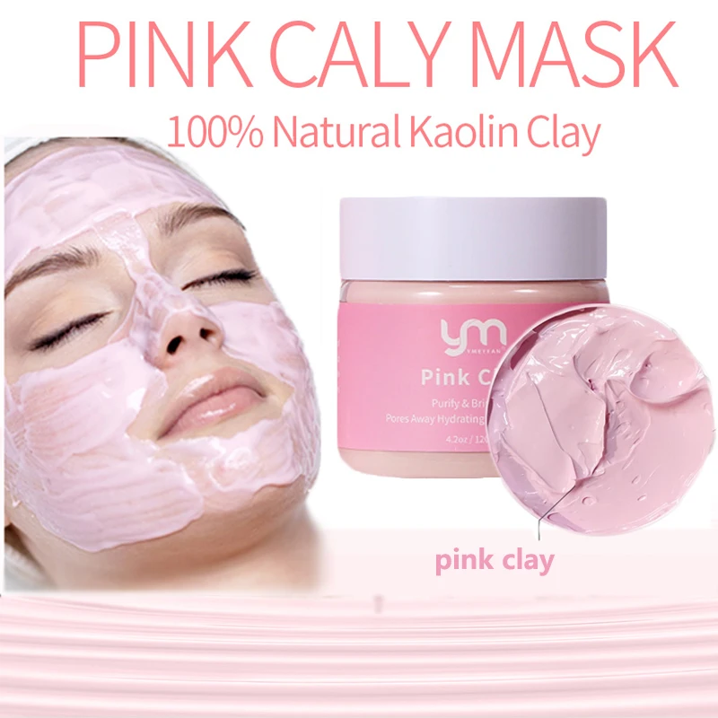 

Розовая глиняная маска для удаления акне против лица, крем-маска для очистки пор лица, средство для удаления черных точек, красота, уход за к...