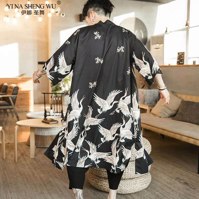 Длинное японское традиционное кимоно женский кардиган KimonoJacket блузка рубашка Yukata
