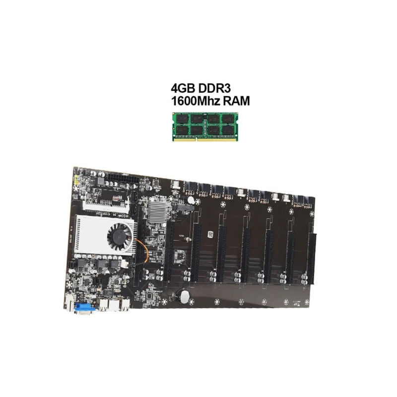 

BTC-T37 Miner Материнская Плата ЦП комплект DDR3 8G 4G память MSATA жесткий диск Sodimm PCIE 16X USB разъем комплект 1600 МГц VGA порт