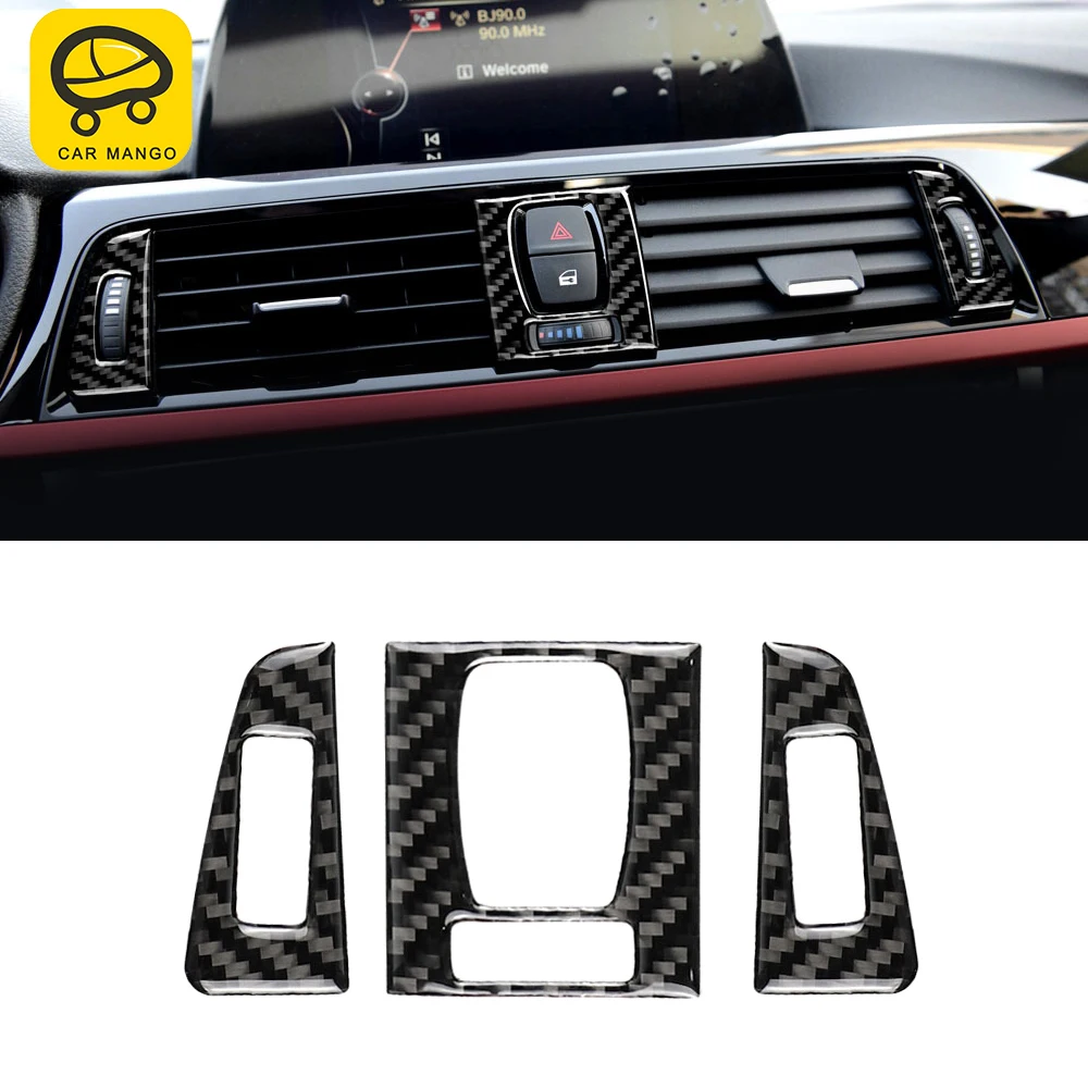 

Для BMW 3 серии F30 2013-2018 4 серии F32 автомобильные аксессуары из углеродного волокна Кнопка вентиляции крышка рамка Переключатель стикер отделк...