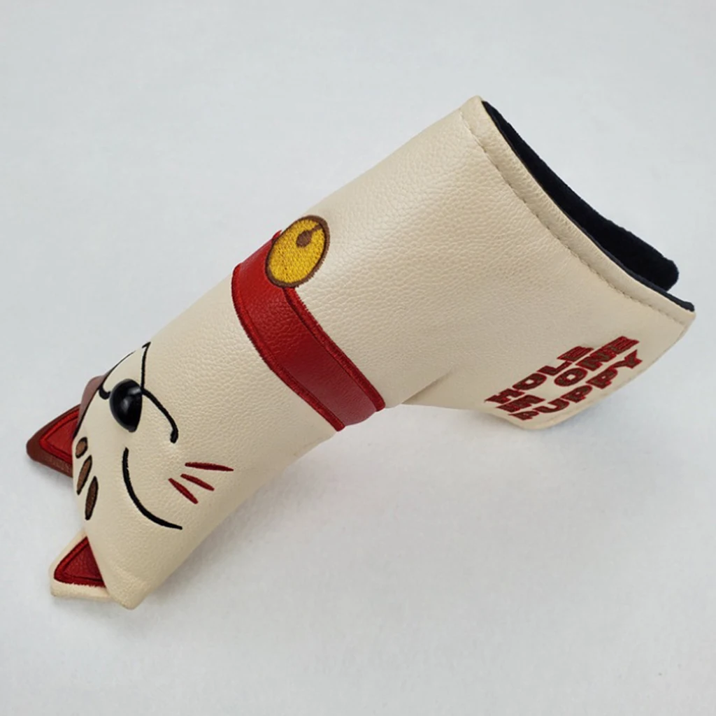 

Golf Putter Head Cover PU Leather Lucky Cat Blades Headcover Club Golfer Gift