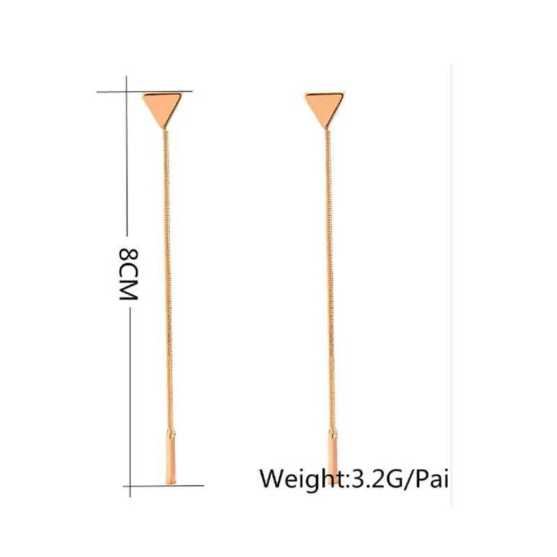 

Korean Triangle Metal Geometric Earrings Long Chain Tassels Jewelry Earrings For Women Wedding Party Jewelry Fashion Accesorios