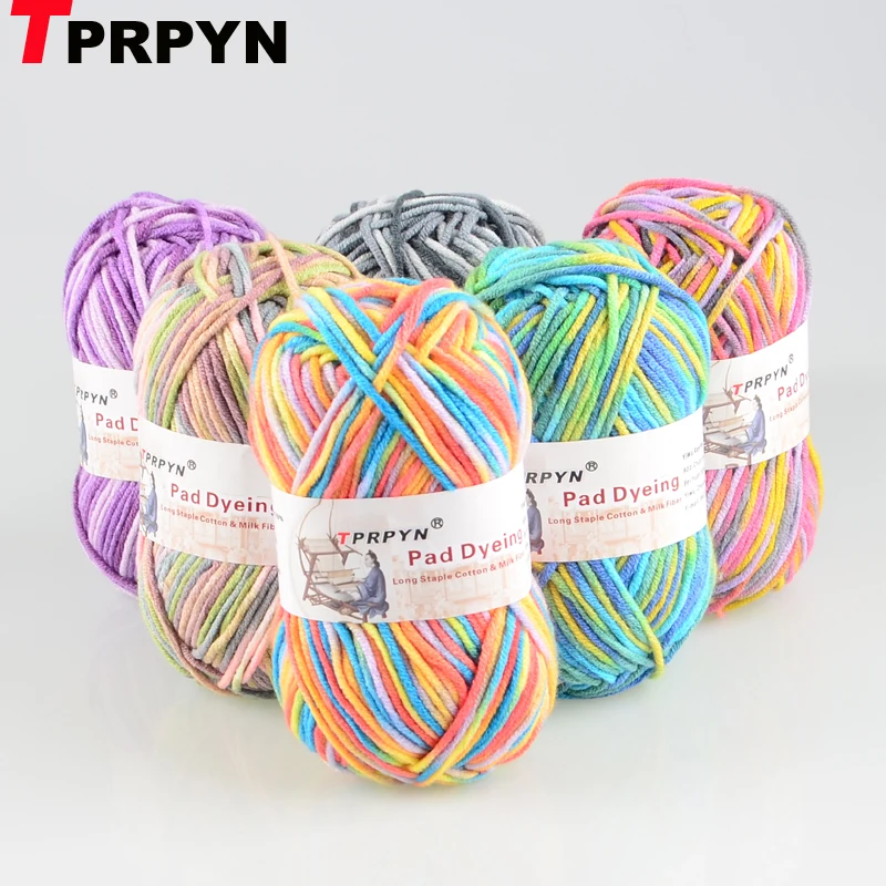 TPRPYN 10 шт. = 500 г молочная хлопчатобумажная пряжа для вязания вязальная шерстяная