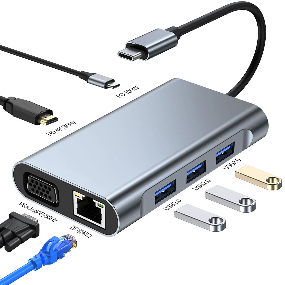 

Док-станция с портами USB Type-C, 11/8/7/6/5, 4 в 1
