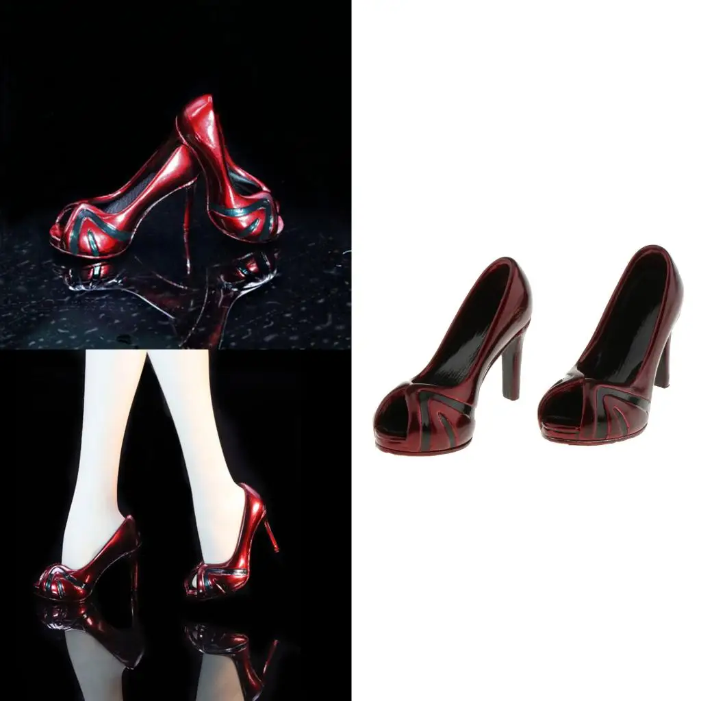 

One Pair Female Doll High Heels Shoes Cute Heels Fashion Sandals For 12inch Action Figures