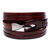 new fashion genuine leather hook bracelets for men women popular knight bandage charm punk style bracelets bangles