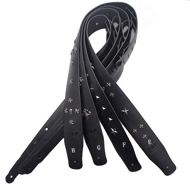 Leather guitar strap cowhide Bass Rivet stars High quality personality S988 | Спорт и развлечения
