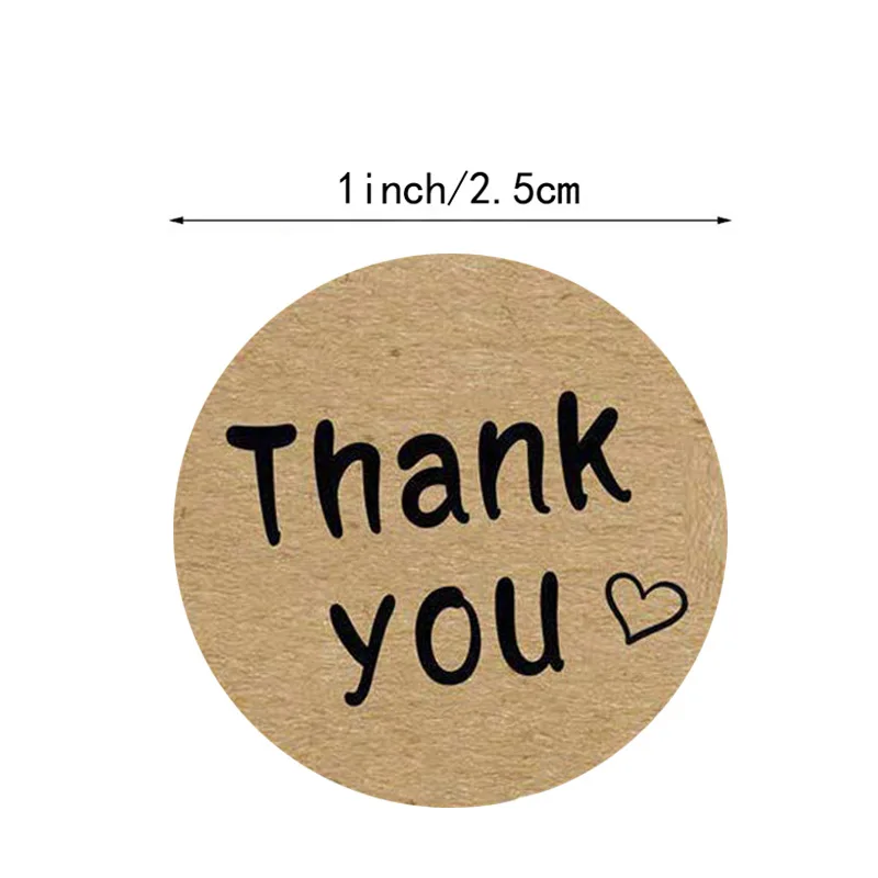 

Love Taste Stickers 1inch 50-500pcs Paper Thank You Gift Stickers Seal Labels Brown Business Packing Label Stationery Sticke