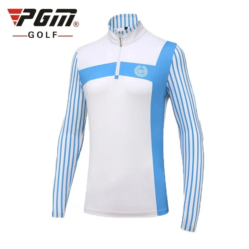 

Pgm Women Long Sleeve Golf Shirts Ice Silk Breathable Golf Tops Ladies Zipper Neck Dry Fit Sportswear Golf Wear AA60471