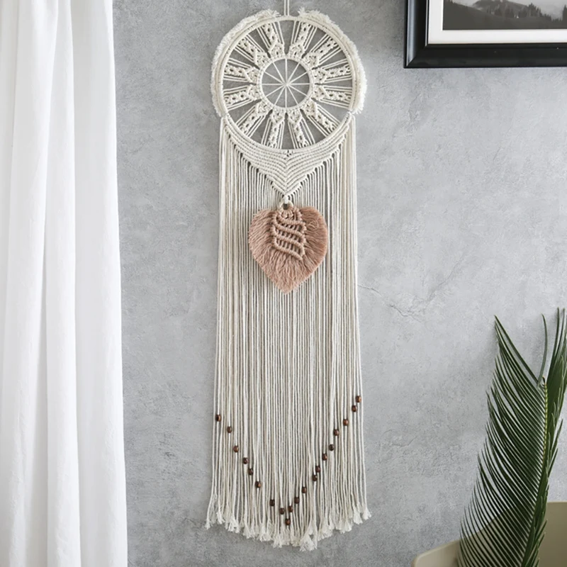 Macrame Dream Catcher Boho Wall Hanging Decor Woven Feather Dreamcatcher Tassels Decoration Bedroom Chic Ornament Craft | Дом и сад