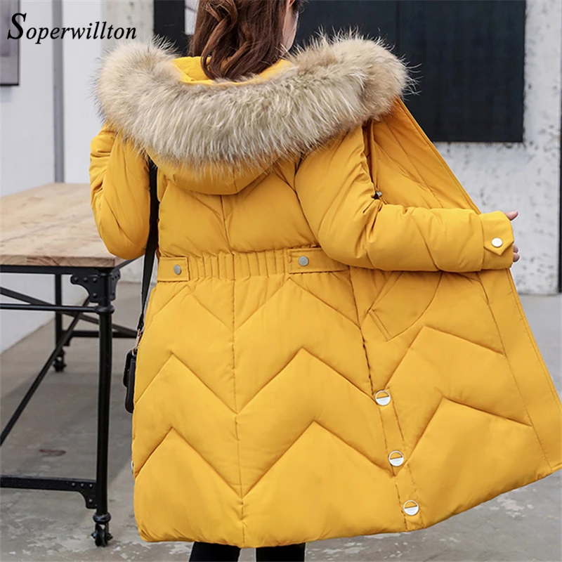 2019 Теплые Длинные парки куртка с капюшоном из натурального меха женские пальто