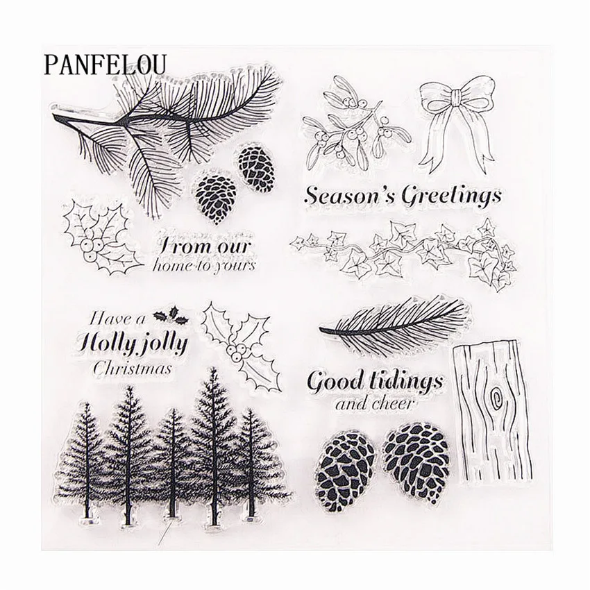 PANFELOU 14 5*15 5 сосновый лес прозрачные силиконовые резиновые штампы для
